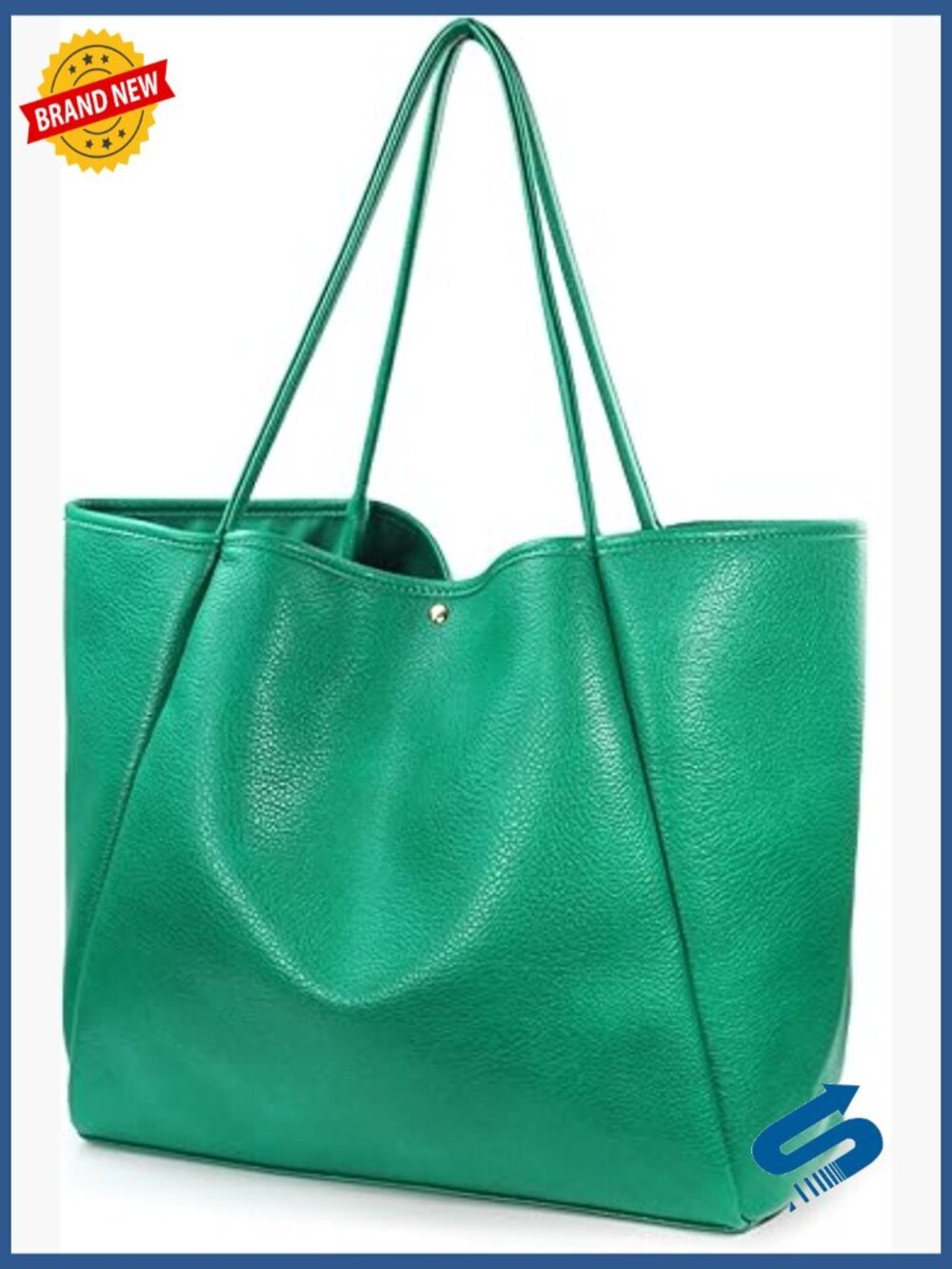 Oversized PU Leather Tote Bag Weekender Travel Purse Spacious Shopper